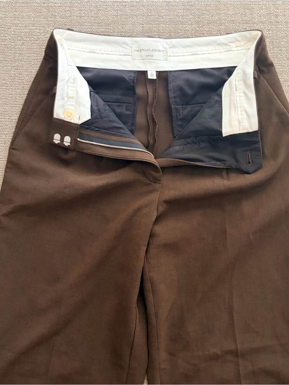 Aritzia Effortless Pant Wide Leg Women's Pants in Dark Brown - Picture 2 of 7